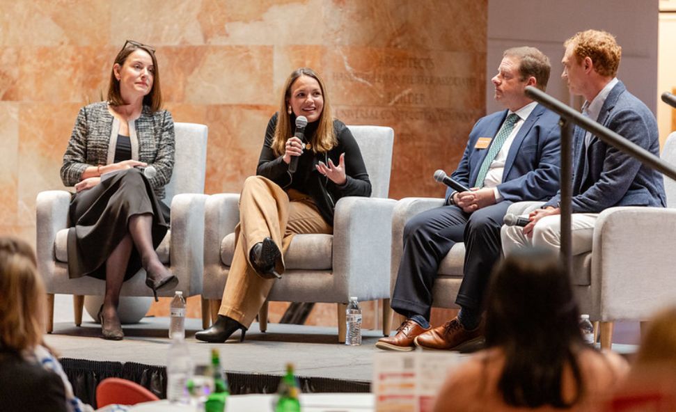 Panelists and board members from the Greater Richmond Partnership's 2025–2030 Strategic Plan launch discuss regional economic growth at the Virginia Museum of Fine Arts.